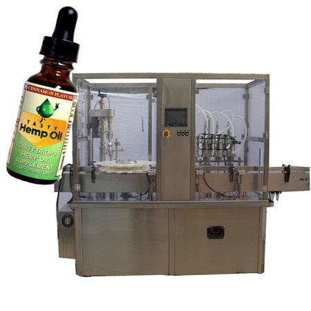 Автоматична машина для наповнення та укупорки моноблоків для пляшок Amber Glass Drop Boston CBD Oil